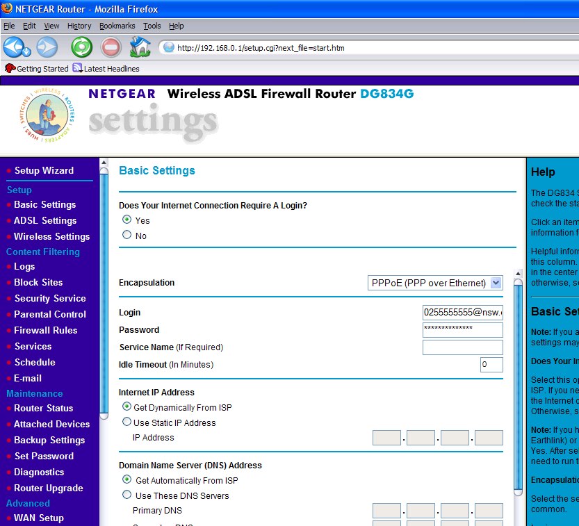 router configuration page netgear